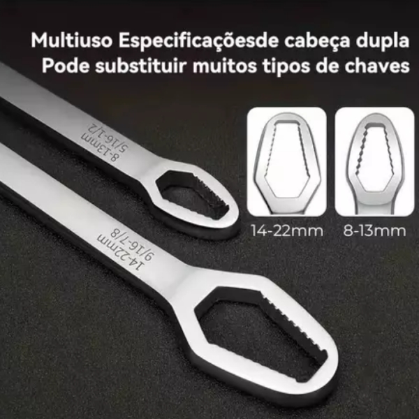 Chave Boca Fixa Aço Universal 8 a 24mm Cabeça Dupla Torx Ferramenta Resistente Multifuncional