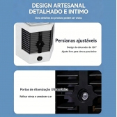Mini Ar Condicionado Climatizador Usb Portátil Umidificador Cor Branco E Cinza Voltagem 110V