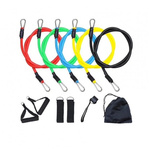 Kit 11 Elastico Extensor Treino Funcional Academia Em Casa Ginastica
