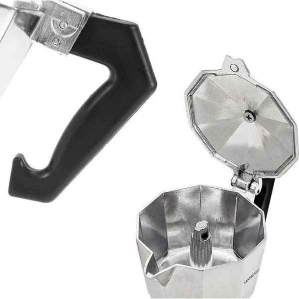 Cafeteira Italiana Alumínio 6 Xícaras Aço Decorada Top Cafeteira Rápida 1,4 litros