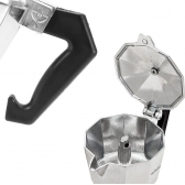 Cafeteira Italiana Alumínio 6 Xícaras Aço Decorada Top Cafeteira Rápida 1,4 litros