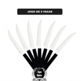 Jogo De 6 Facas De Mesa Para Cozinha Leme Faqueiro Aço Inox