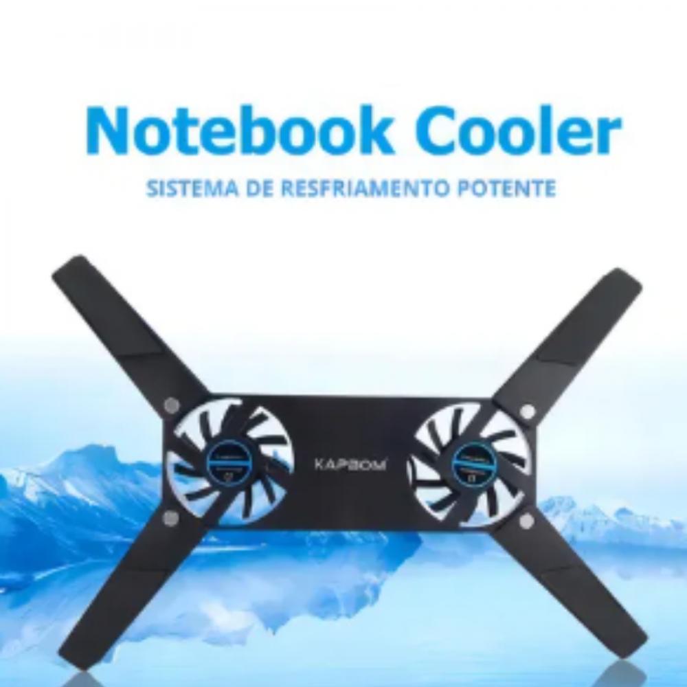 Cooler Usb Base Resfriador Portátil Notebook Aparelhos Modem Cor Preto LED Preto