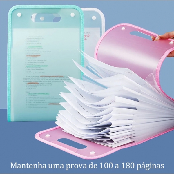 Pasta Sanfonada Com 12 Divisórias Pasta Prancheta Tamanho A4 Escritório Escolar