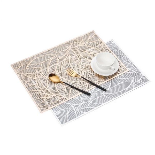 Descanso de prato Americano Sousplat Mesa Descanso De Mesa Posta Jantar Design de recorte de folhas