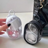 Mini Bolsa Portátil com Zíper Transparente e Estojo para Carregador, Fone de Ouvido e Acessório de Viagem