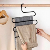 Cabide de metal em S com 5 divisórias p/ calça saia bermuda