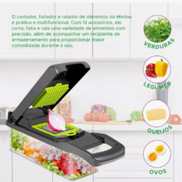 Cortador Fatiador Multifuncional Alimentos Frutas E Legumes